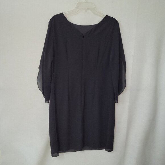 Grace Karin Dress Womens L Black Open Slit Sleeve Lined Classic Midi Minimalist - Picture 4 of 13